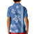 Blue Hibiscus Turle Kid Polo Shirt Hawaiian Style Tribal Tapa Pattern