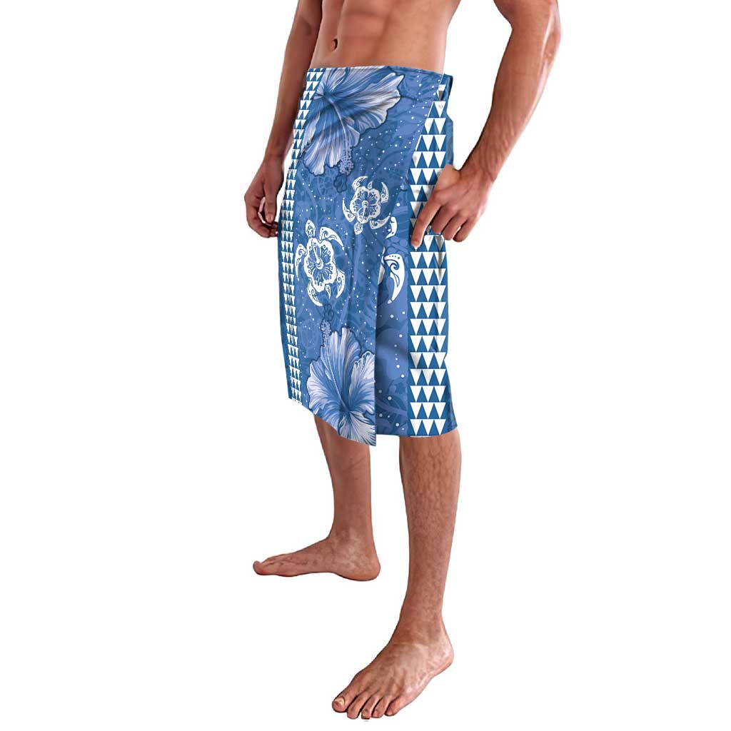 Blue Hibiscus Turle Lavalava Hawaiian Style Tribal Tapa Pattern