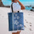 Blue Hibiscus Turle Tote Bag Hawaiian Style Tribal Tapa Pattern - Polynesian Pride