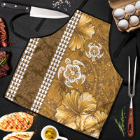 Gold Hibiscus Turle Apron Hawaiian Style Tribal Tapa Pattern - Polynesian Pride