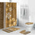 Gold Hibiscus Turle Bathroom Set Hawaiian Style Tribal Tapa Pattern - Polynesian Pride