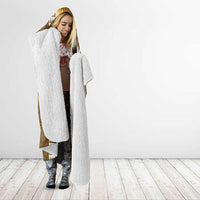 Gold Hibiscus Turle Hooded Blanket Hawaiian Style Tribal Tapa Pattern