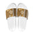 Gold Hibiscus Turle Slide Sandals Hawaiian Style Tribal Tapa Pattern - Polynesian Pride