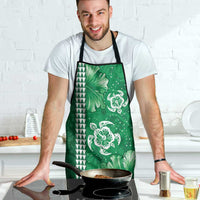 Green Hibiscus Turle Apron Hawaiian Style Tribal Tapa Pattern - Polynesian Pride