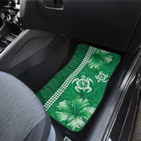 Green Hibiscus Turle Car Mats Hawaiian Style Tribal Tapa Pattern
