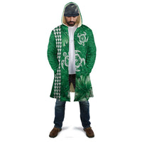 Green Hibiscus Turle Cloak Hawaiian Style Tribal Tapa Pattern - Polynesian Pride