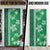 Green Hibiscus Turle Door Cover Hawaiian Style Tribal Tapa Pattern - Polynesian Pride