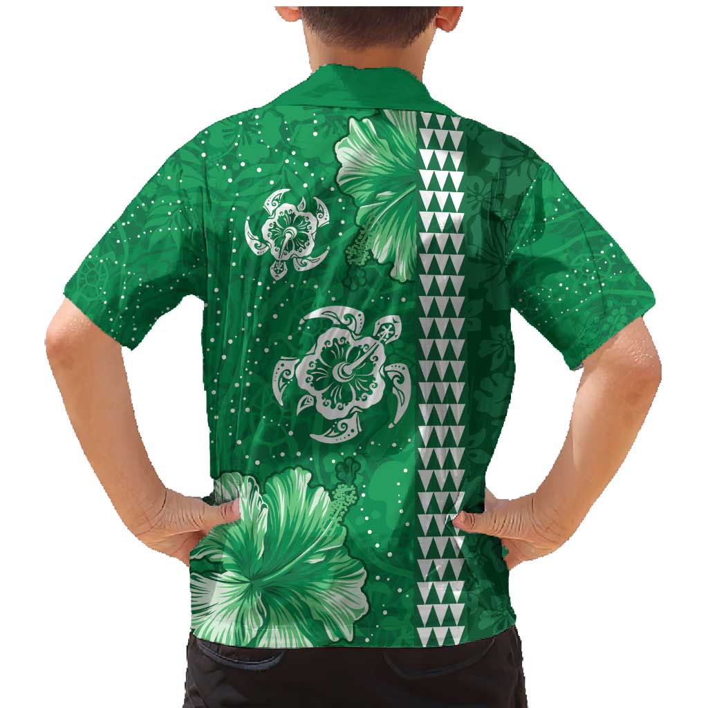 Green Hibiscus Turle Family Matching Mermaid Dress and Hawaiian Shirt Hawaiian Style Tribal Tapa Pattern