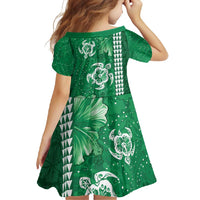 Green Hibiscus Turle Family Matching Mermaid Dress and Hawaiian Shirt Hawaiian Style Tribal Tapa Pattern