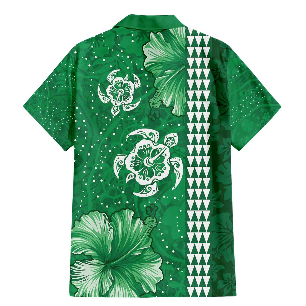 Green Hibiscus Turle Family Matching Mermaid Dress and Hawaiian Shirt Hawaiian Style Tribal Tapa Pattern