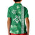 Green Hibiscus Turle Kid Polo Shirt Hawaiian Style Tribal Tapa Pattern