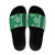 Green Hibiscus Turle Slide Sandals Hawaiian Style Tribal Tapa Pattern - Polynesian Pride