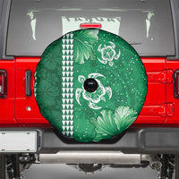 Green Hibiscus Turle Spare Tire Cover Hawaiian Style Tribal Tapa Pattern