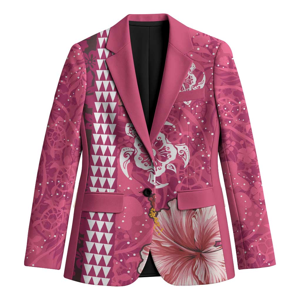 Pink Hibiscus Turle Blazer Hawaiian Style Tribal Tapa Pattern - Polynesian Pride