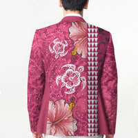 Pink Hibiscus Turle Blazer Hawaiian Style Tribal Tapa Pattern - Polynesian Pride