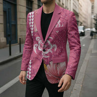 Pink Hibiscus Turle Blazer Hawaiian Style Tribal Tapa Pattern - Polynesian Pride