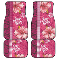 Pink Hibiscus Turle Car Mats Hawaiian Style Tribal Tapa Pattern