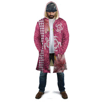 Pink Hibiscus Turle Cloak Hawaiian Style Tribal Tapa Pattern - Polynesian Pride