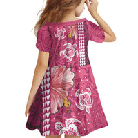Pink Hibiscus Turle Family Matching Mermaid Dress and Hawaiian Shirt Hawaiian Style Tribal Tapa Pattern