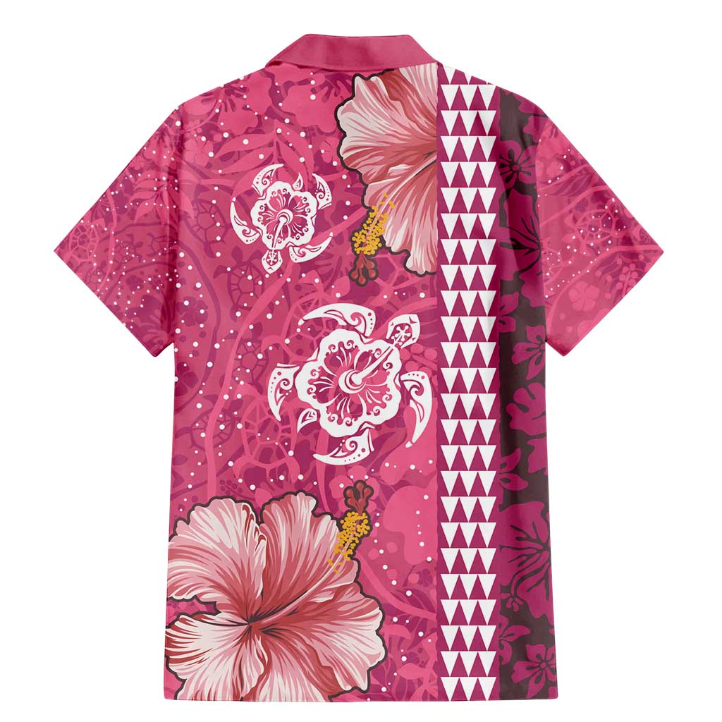 Pink Hibiscus Turle Family Matching Mermaid Dress and Hawaiian Shirt Hawaiian Style Tribal Tapa Pattern