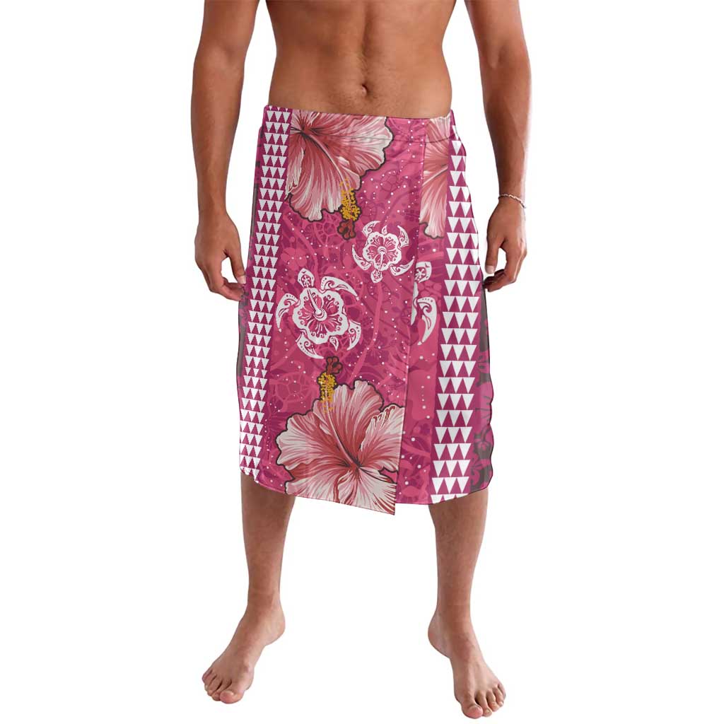 Pink Hibiscus Turle Lavalava Hawaiian Style Tribal Tapa Pattern