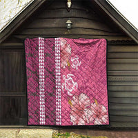Pink Hibiscus Turle Quilt Hawaiian Style Tribal Tapa Pattern
