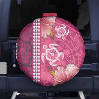 Pink Hibiscus Turle Spare Tire Cover Hawaiian Style Tribal Tapa Pattern