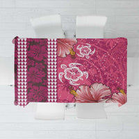 Pink Hibiscus Turle Tablecloth Hawaiian Style Tribal Tapa Pattern