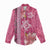 Pink Hibiscus Turle Women Casual Shirt Hawaiian Style Tribal Tapa Pattern
