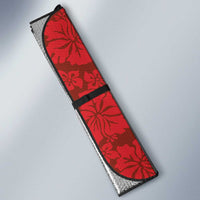 Red Hibiscus Turle Auto Sun Shade Hawaiian Style Tribal Tapa Pattern - Polynesian Pride