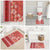 Red Hibiscus Turle Bathroom Set Hawaiian Style Tribal Tapa Pattern - Polynesian Pride