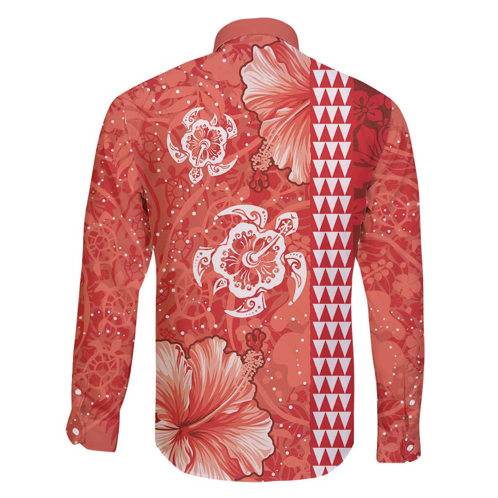 Red Hibiscus Turle Family Matching Short Sleeve Bodycon Dress and Hawaiian Shirt Hawaiian Style Tribal Tapa Pattern