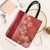 Red Hibiscus Turle Tote Bag Hawaiian Style Tribal Tapa Pattern - Polynesian Pride