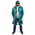 Teal Hibiscus Turle Cloak Hawaiian Style Tribal Tapa Pattern - Polynesian Pride