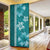 Teal Hibiscus Turle Door Cover Hawaiian Style Tribal Tapa Pattern - Polynesian Pride