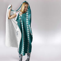Teal Hibiscus Turle Hooded Blanket Hawaiian Style Tribal Tapa Pattern LT9 - Polynesian Pride