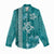 Teal Hibiscus Turle Women Casual Shirt Hawaiian Style Tribal Tapa Pattern