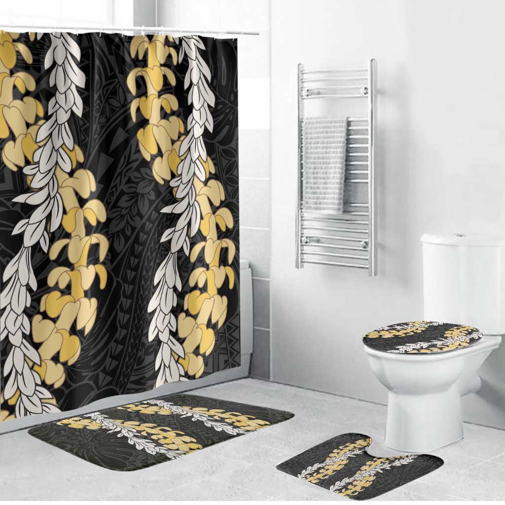 Puakenikeni and Maile Lei Bathroom Set Black Double Strand Lei - Polynesian Pride