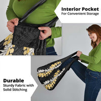 Puakenikeni and Maile Lei Grocery Bag Black Double Strand Lei