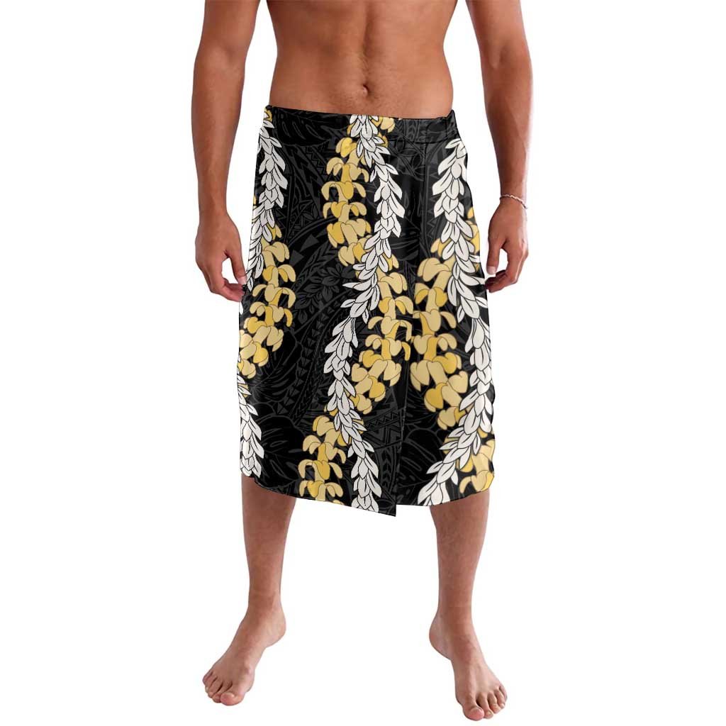 Puakenikeni and Maile Lei Lavalava Black Double Strand Lei