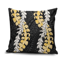 Puakenikeni and Maile Lei Pillow Cover Black Double Strand Lei - Polynesian Pride