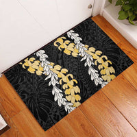 Puakenikeni and Maile Lei Rubber Doormat Black Double Strand Lei LT9 - Polynesian Pride