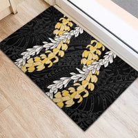 Puakenikeni and Maile Lei Rubber Doormat Black Double Strand Lei LT9 - Polynesian Pride