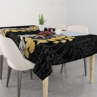 Puakenikeni and Maile Lei Tablecloth Black Double Strand Lei