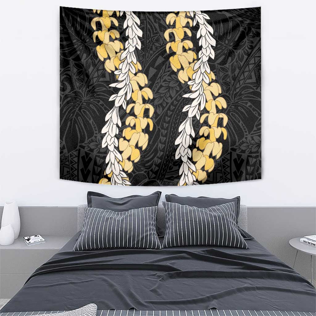 Puakenikeni and Maile Lei Tapestry Black Double Strand Lei LT9 - Polynesian Pride