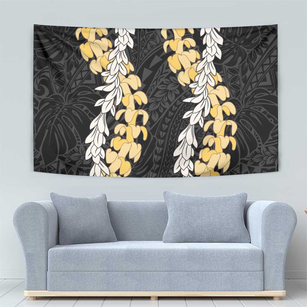 Puakenikeni and Maile Lei Tapestry Black Double Strand Lei LT9 - Polynesian Pride
