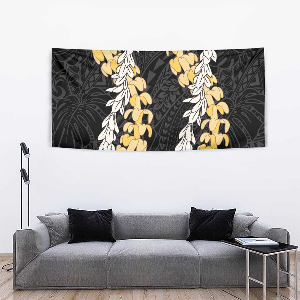 Puakenikeni and Maile Lei Tapestry Black Double Strand Lei LT9 - Polynesian Pride