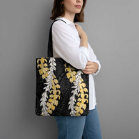 Puakenikeni and Maile Lei Tote Bag Black Double Strand Lei - Polynesian Pride