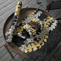 Puakenikeni and Maile Lei Wrapping Paper Black Double Strand Lei - Polynesian Pride
