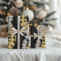 Puakenikeni and Maile Lei Wrapping Paper Black Double Strand Lei - Polynesian Pride